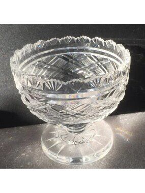 𝐑𝐀𝐑𝐄 ! Waterford Crystal Georgian Strawberry Master Cutter Footed Candy Bowl